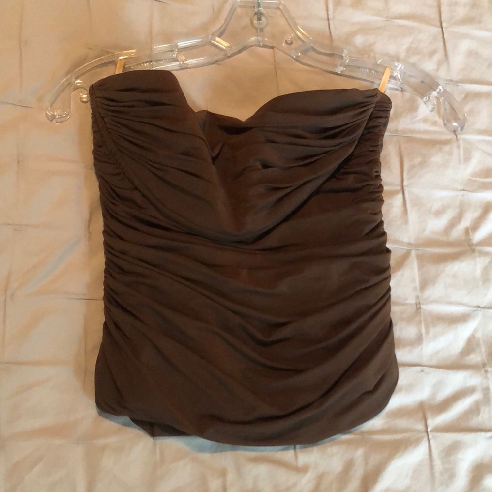BCBG Maxazria blue strapless top
